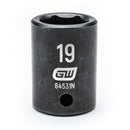 GearWrench 1/2"Drive 19MM Standard Impact Socket - GWR-84531N | GarageAndFab.com