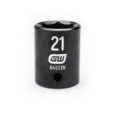 GearWrench 1/2"Drive 21MM Standard Impact Socket - GWR-84533N | GarageAndFab.com