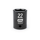GearWrench 1/2"Drive 22MM Standard Impact Socket - GWR-84534N | GarageAndFab.com