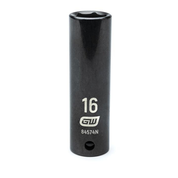 GearWrench 1/2"Drive 16MM Deep Impact Socket - GWR-84574N | GarageAndFab.com