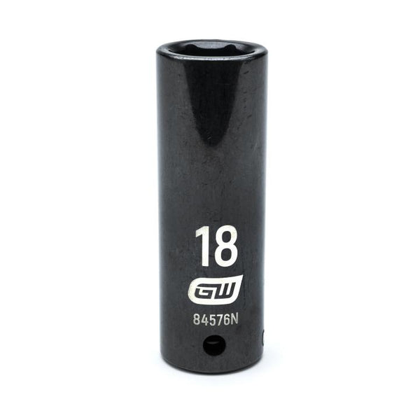 GearWrench 1/2"Drive 18MM Deep Impact Socket - GWR-84576N | GarageAndFab.com
