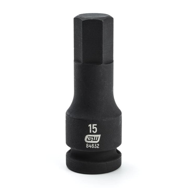 GearWrench Socket Hex Impact 1/2DR 15MM - GWR-84632 | GarageAndFab.com