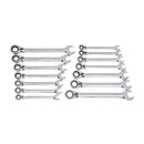 GearWrench Set Rev Wrench Rat Combination Sae/Met 14Pc - GWR-85142 | GarageAndFab.com