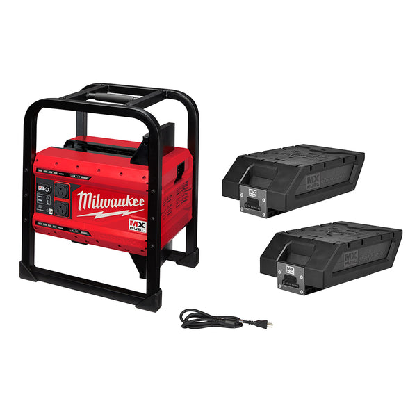 Milwaukee Electric Mx Fuel Carry-On Power Supply, 3600W Peak/1800W Running, (2) 120  15A Outlets, Pure Sine Wave - MLW-MXF002-2XC | GarageAndFab.com