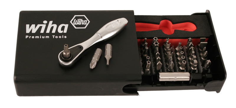 WIHA TOOLS 39 Piece 1/4" Drive Ratchet And Security Bit Set - WIH-71988 | GarageAndFab.com