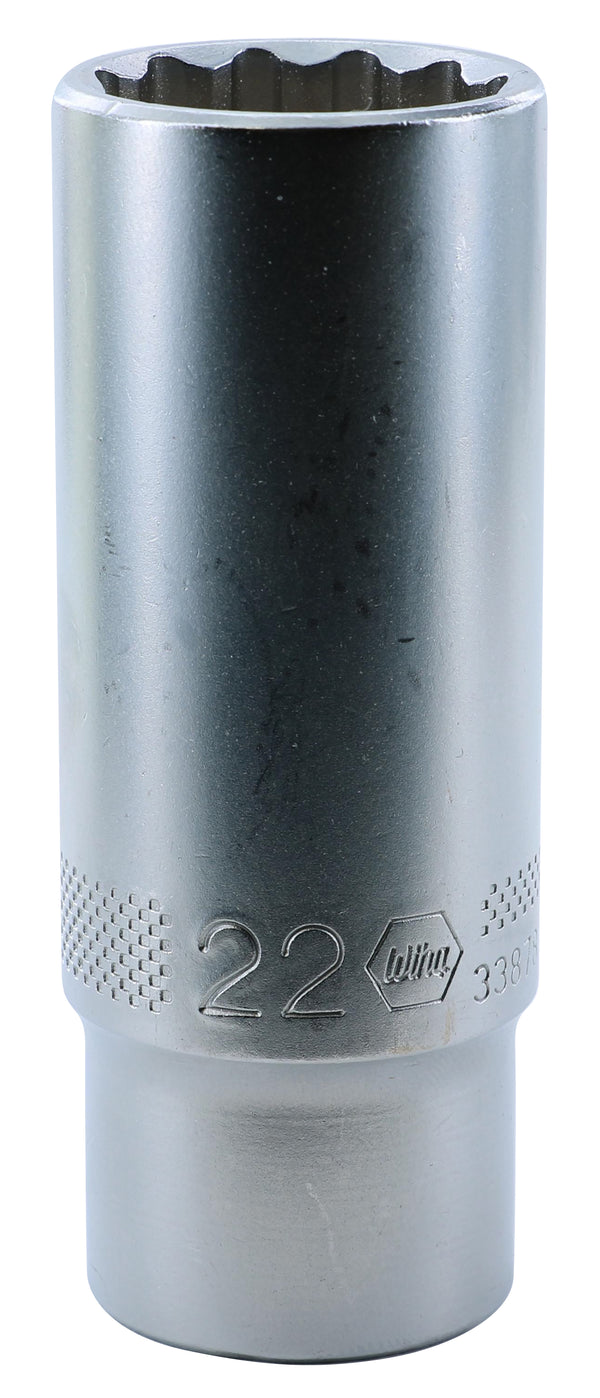 WIHA TOOLS 12 Point - 1/2" Drive Deep Socket 22.0Mm - WIH-33878 | GarageAndFab.com