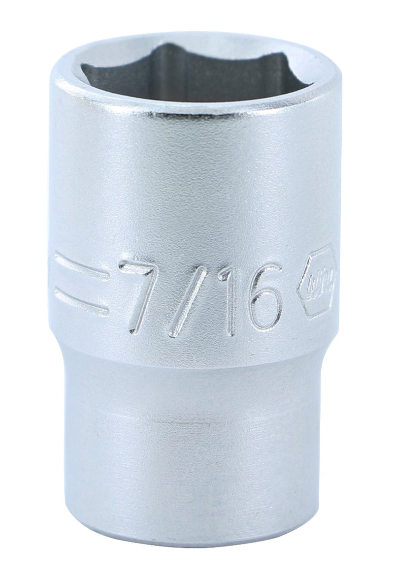 WIHA TOOLS 6 Point - 1/4 Inch Drive Socket - 7/16" X 25Mm - WIH-33313 | GarageAndFab.com