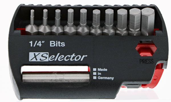 WIHA TOOLS 11 Piece Hex Xselector And Magnetic Bit Holder Set - 1/16" - 1/4" - WIH-79446 | GarageAndFab.com
