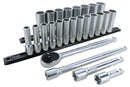 WIHA TOOLS 25 Piece 1/2" Drive Deep Socket Set - Metricric - WIH-33893 | GarageAndFab.com