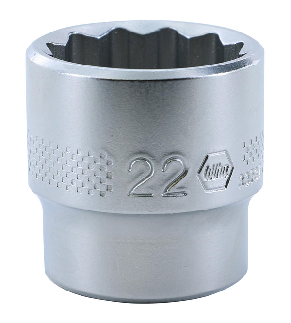 WIHA TOOLS 12 Point - 3/8 Inch Drive Socket - 22.0Mm - WIH-33737 | GarageAndFab.com