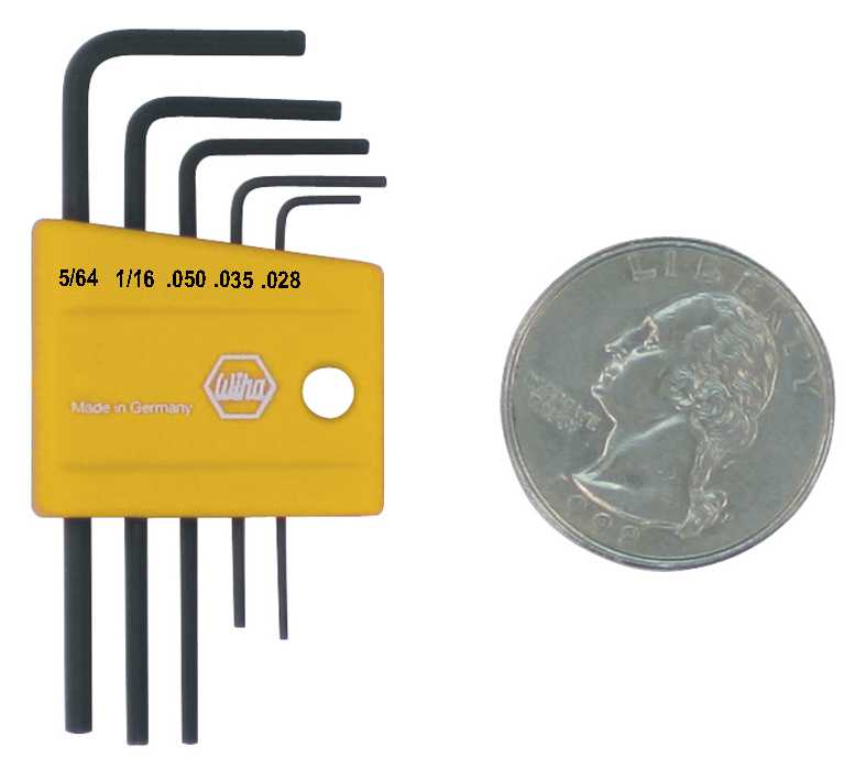 WIHA TOOLS 5 Piece Mini Hex L-Key Short Arm Set - Inch - WIH-35393 | GarageAndFab.com