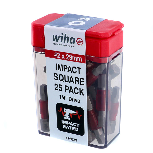 WIHA TOOLS Terminator Impact Insert Bit Square #2 - 25 Pack - WIH-76639 | GarageAndFab.com