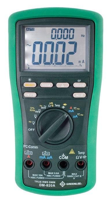 Greenlee Dmm, Trms, Ac/Dc,Cap,Temp - GRE-DM-820A | GarageAndFab.com