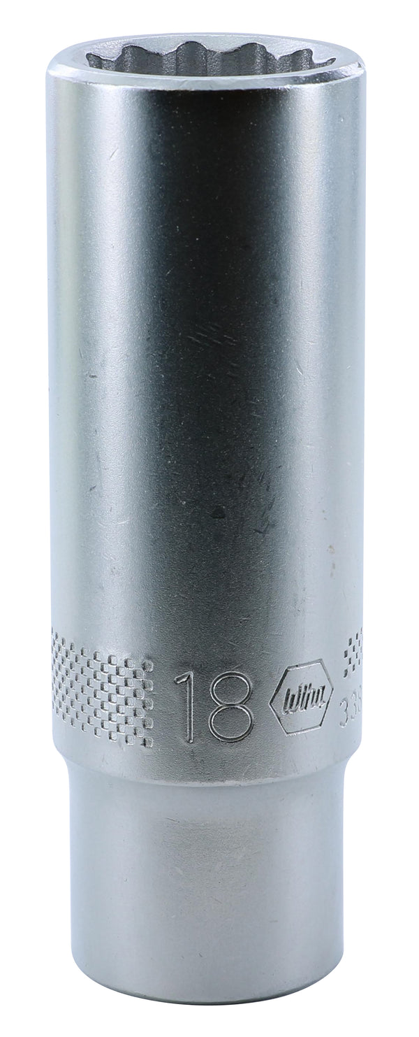 WIHA TOOLS 12 Point - 1/2" Drive Deep Socket 18.0Mm - WIH-33874 | GarageAndFab.com