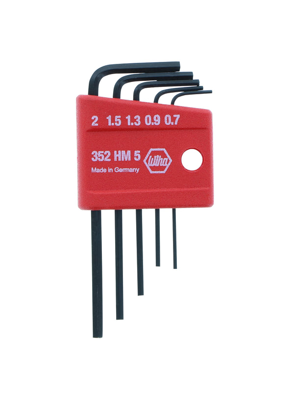 WIHA TOOLS 5 Piece Mini Hex L-Key Short Arm Set - Metricric - WIH-35392 | GarageAndFab.com