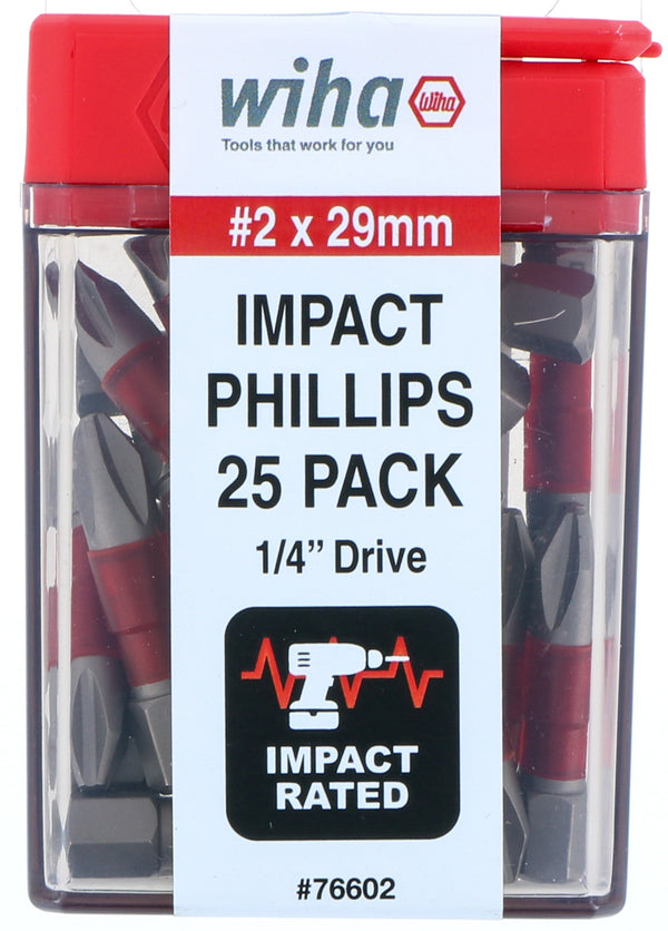 WIHA TOOLS Impact Bit Ph2X29Mm 25Pk - WIH-76602 | GarageAndFab.com
