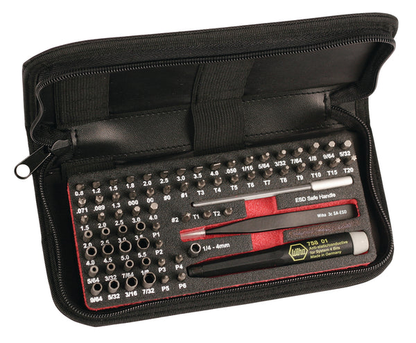 WIHA TOOLS 68 Piece Esd Safe Precision Microbits Set - WIH-75977 | GarageAndFab.com
