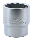 WIHA TOOLS 12 Point - 3/8 Inch Drive Socket - 21.0Mm - WIH-33736 | GarageAndFab.com