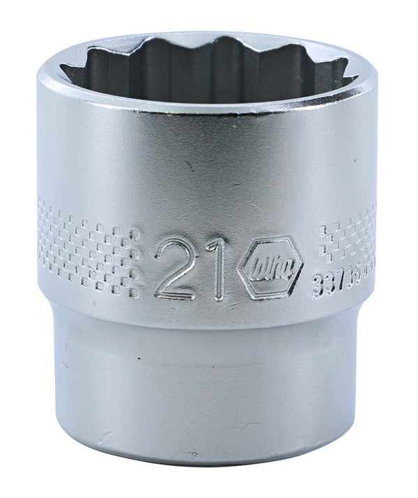 WIHA TOOLS 12 Point - 3/8 Inch Drive Socket - 21.0Mm - WIH-33736 | GarageAndFab.com