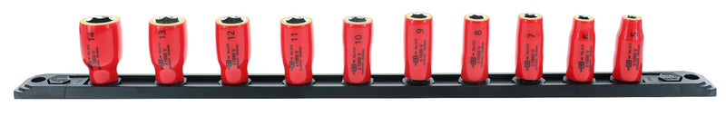 WIHA TOOLS 10 Piece Insulated Socket Set 1/4" Drive - Metricric - WIH-31393 | GarageAndFab.com