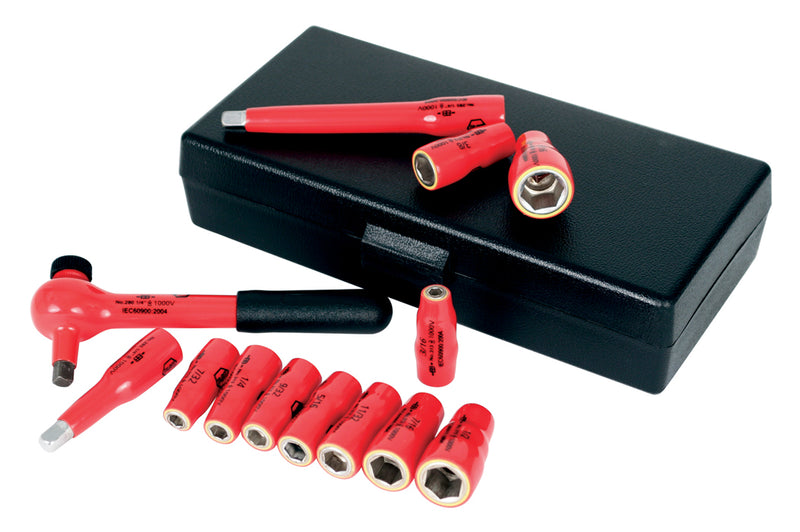 WIHA TOOLS 13 Piece Insulated Socket Set 1/4" Drive - Sae - WIH-31390 | GarageAndFab.com
