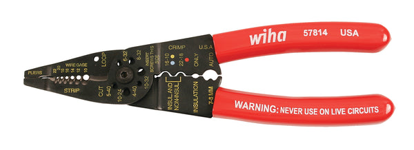 WIHA TOOLS Classic Grip Wire Combination Strippers/Crimpacters 8.25" - WIH-57814 | GarageAndFab.com