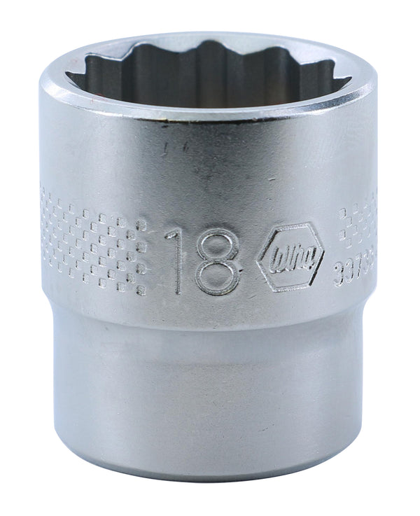 WIHA TOOLS 12 Point - 3/8 Inch Drive Socket - 18.0Mm - WIH-33733 | GarageAndFab.com