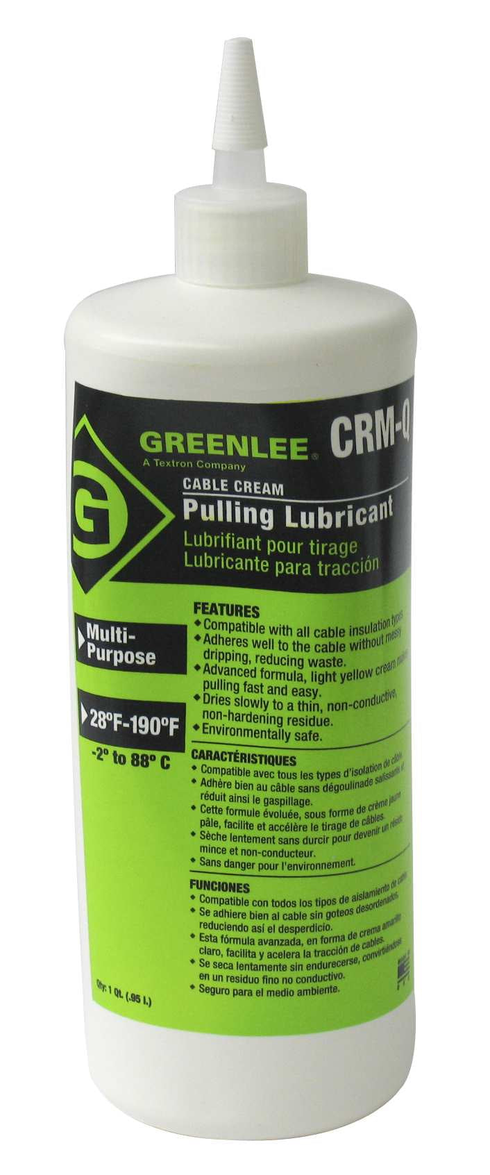 Greenlee Lube,Cream-1 Quart - GRE-CRM-Q | GarageAndFab.com