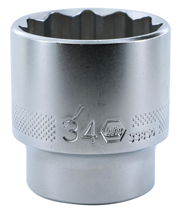 WIHA TOOLS 12 Point - 1/2" Drive Socket 34.0Mm - WIH-33850 | GarageAndFab.com