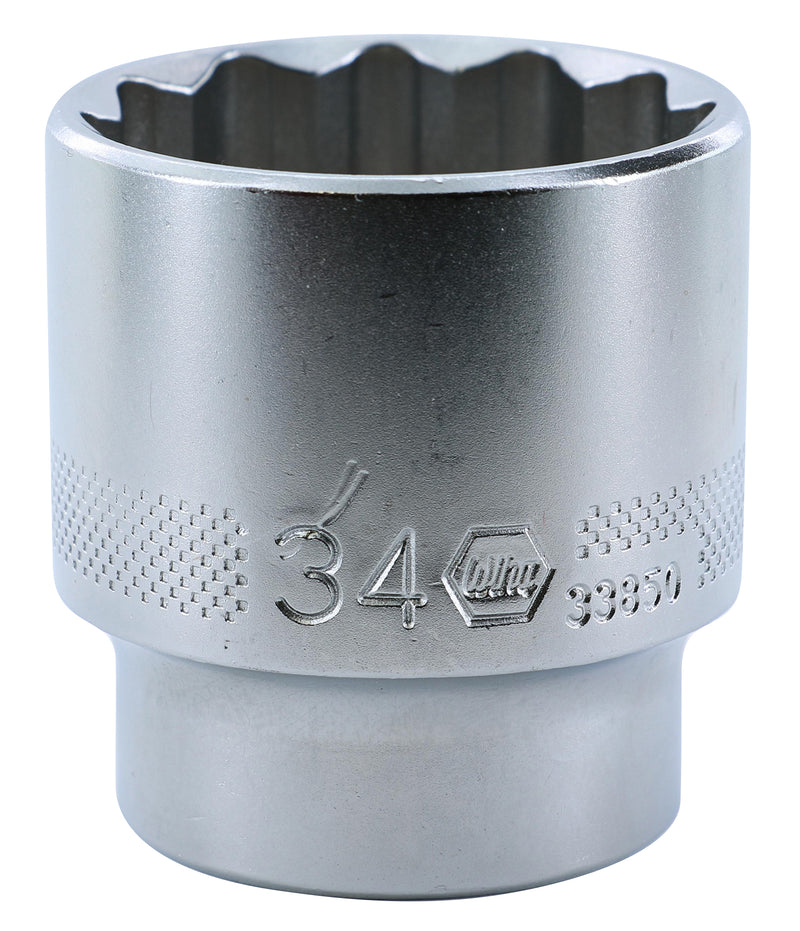 WIHA TOOLS 12 Point - 1/2" Drive Socket 34.0Mm - WIH-33850 | GarageAndFab.com