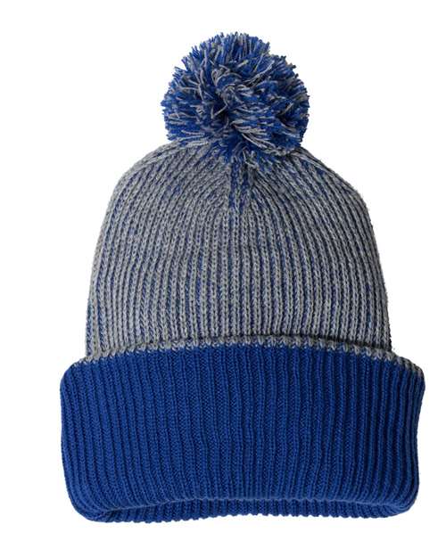 Sportsman 12" Knit Speckled Pom-Pom Beanie - SP70