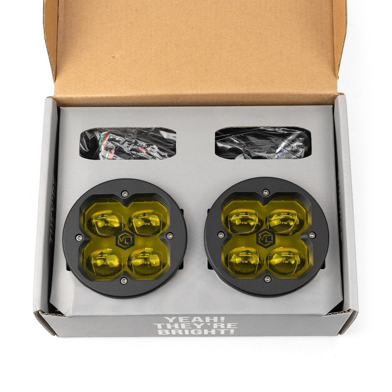 FNG SAE 3 Inch 20W Fog Light Pods With Round Amber DOT/SAE Pair