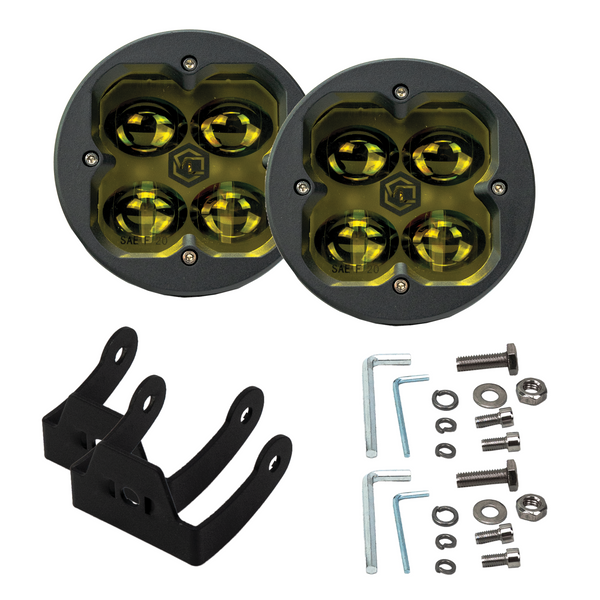 FNG SAE 3 Inch 20W Fog Light Pods With Round Amber DOT/SAE Pair