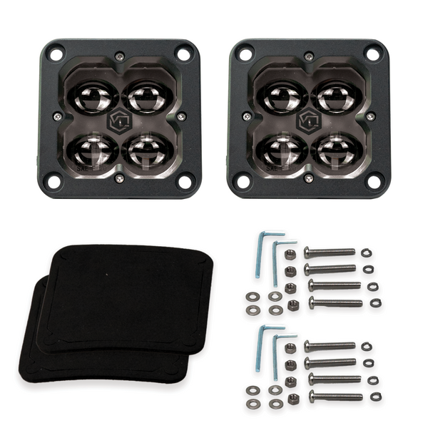 FNG SAE 3 Inch 20W Fog Light Pods With Flush Mount DOT/SAE Pair