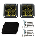 FNG SAE 3 Inch 20W Fog Light Pods With Flush Mount Amber DOT/SAE Pair