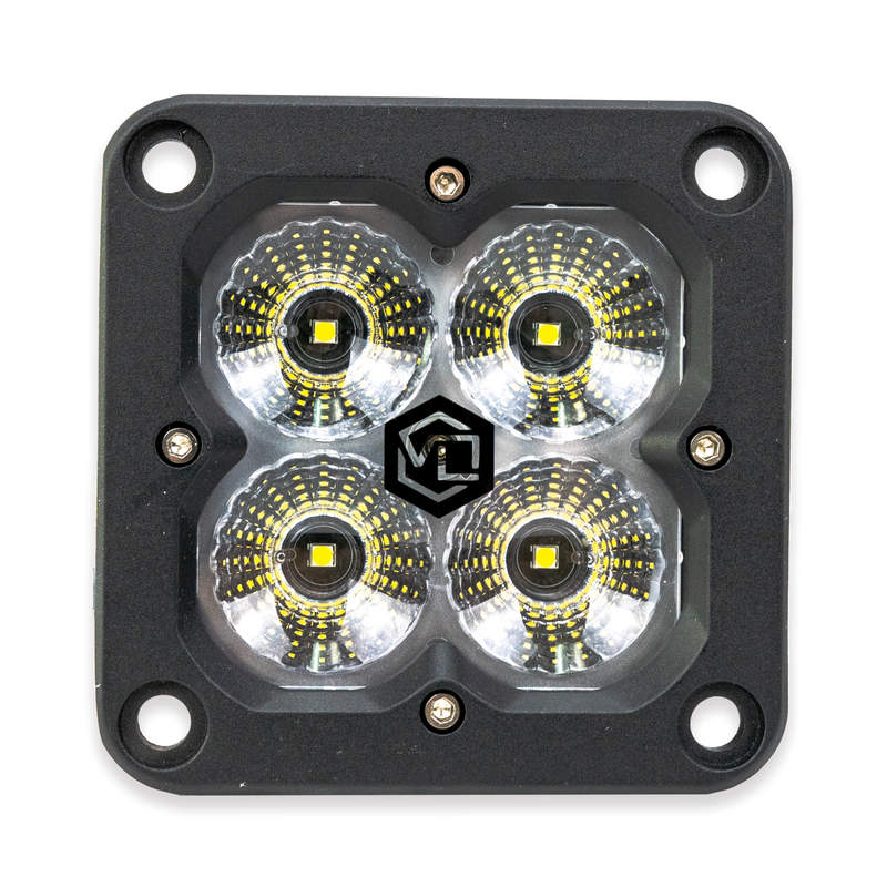 FNG Intense 3 Inch 20W White Flood Light Pods With Flush Mount Single