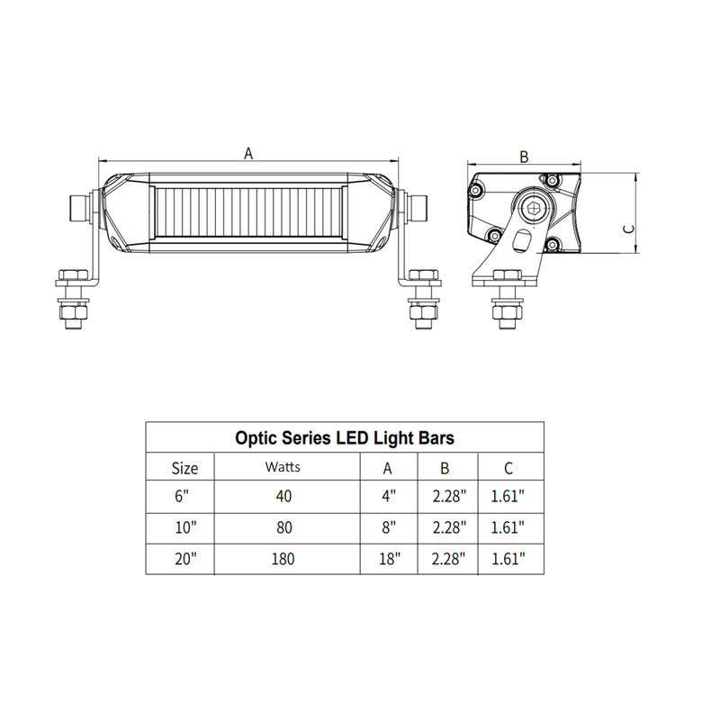 Optic Series 6 Inch Driving Light Bar DOT/SAE