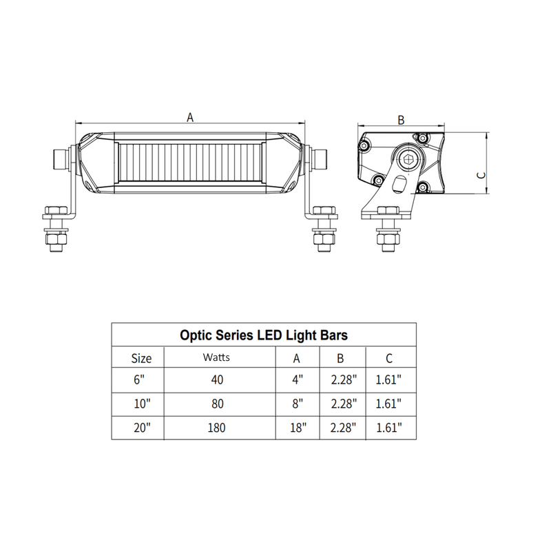 Optic Series 20 Inch Driving Light Bar DOT/SAE Harness Included