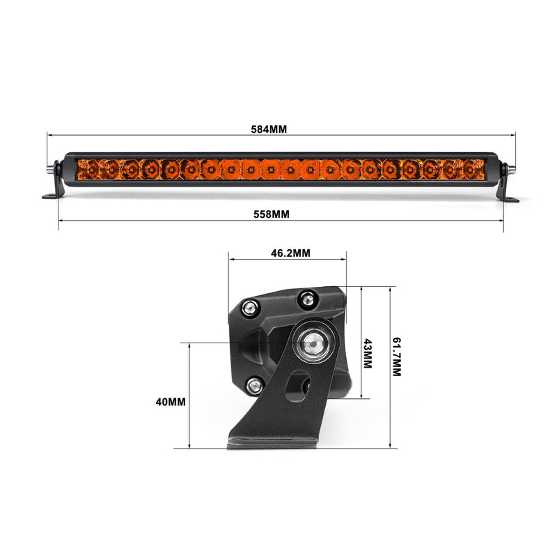 Wired Series 50 Inch Single Row Amber Combo Light Bar