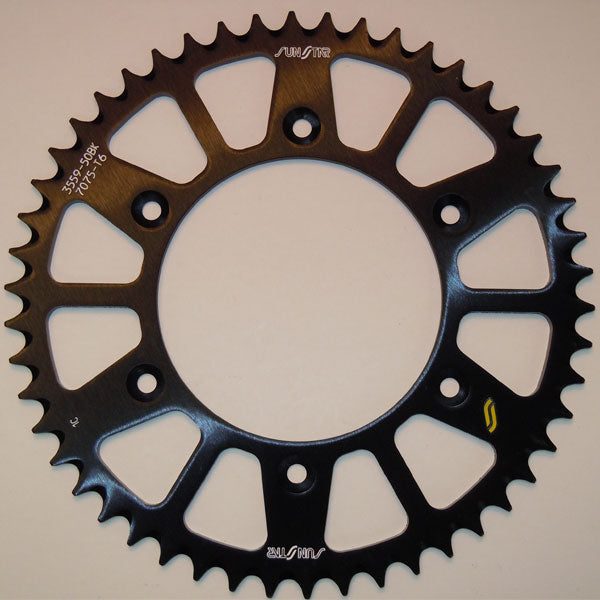 SUNSTAR WORKS TRIPLESTAR ALUMINUM REAR SPROCKET (5-355948BK)