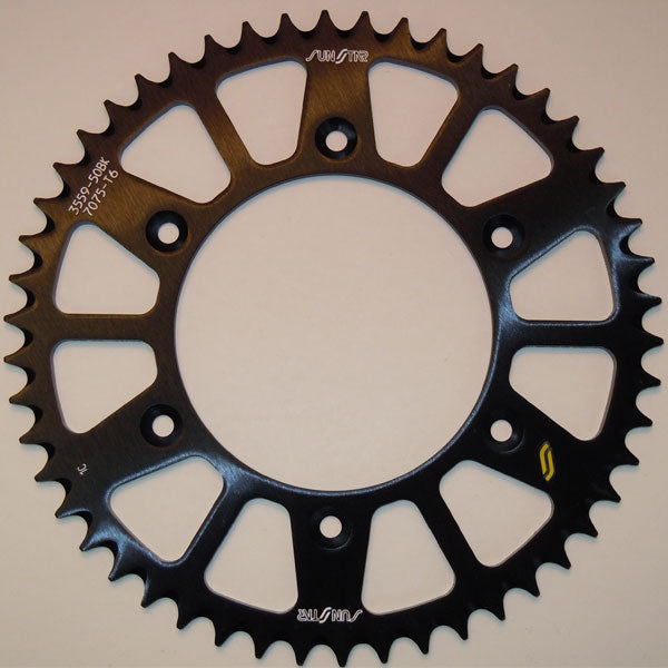 SUNSTAR WORKS TRIPLESTAR ALUMINUM REAR SPROCKET (5-355951BK)