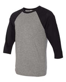 BELLA + CANVAS Unisex Three-Quarter Sleeve Baseball Tee - 3200