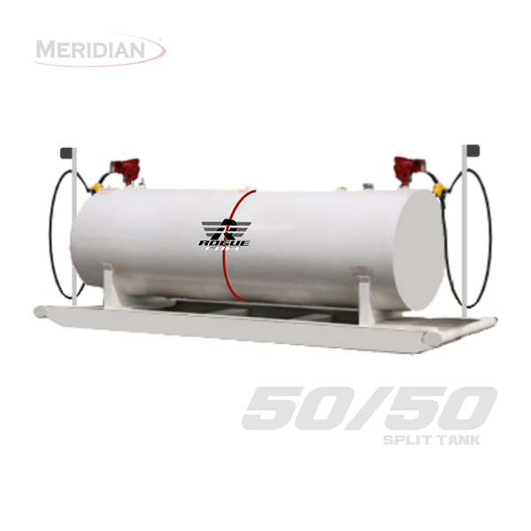 4,595 Litre/ 1000 Gallon Double Wall 50/50 Split Fuel Tank Complete Package, Fully Welded Saddle - Model#: RF98109DWCP
