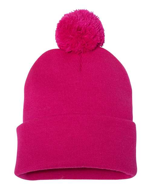 Sportsman Pom-Pom 12" Knit Beanie - SP15