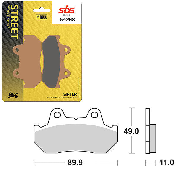 SBS PREFORMANCE SINTER BRAKE PAD 542HS (6250542108)
