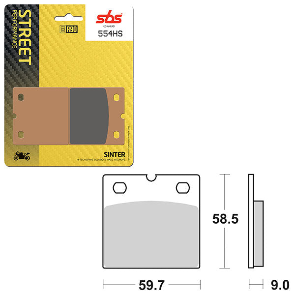 SBS PREFORMANCE SINTER BRAKE PAD 554HS (6250554108)