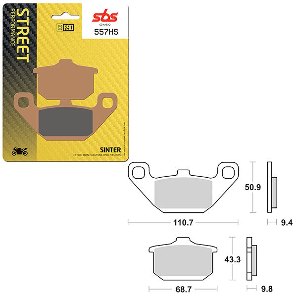 SBS PREFORMANCE SINTER BRAKE PAD 557HS (6250557108)