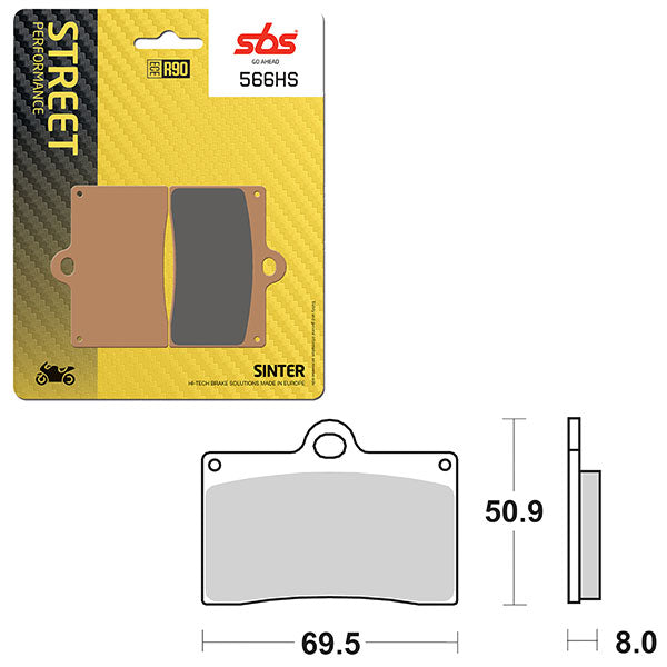 SBS PREFORMANCE SINTER BRAKE PAD 566HS (6250566108)