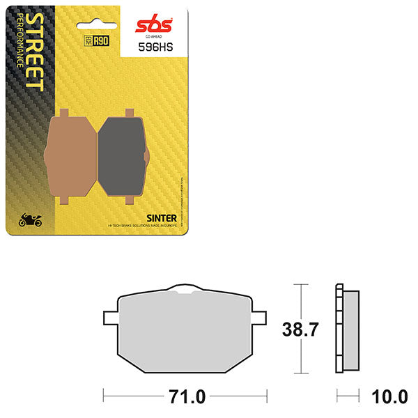 SBS PREFORMANCE SINTER BRAKE PAD 596HS (6250596108)