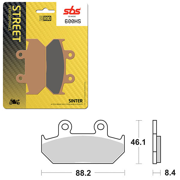 SBS PREFORMANCE SINTER BRAKE PAD 600HS (6250600108)